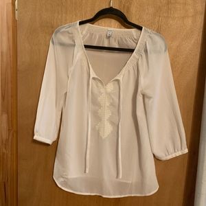Old Navy White Peasant Blouse